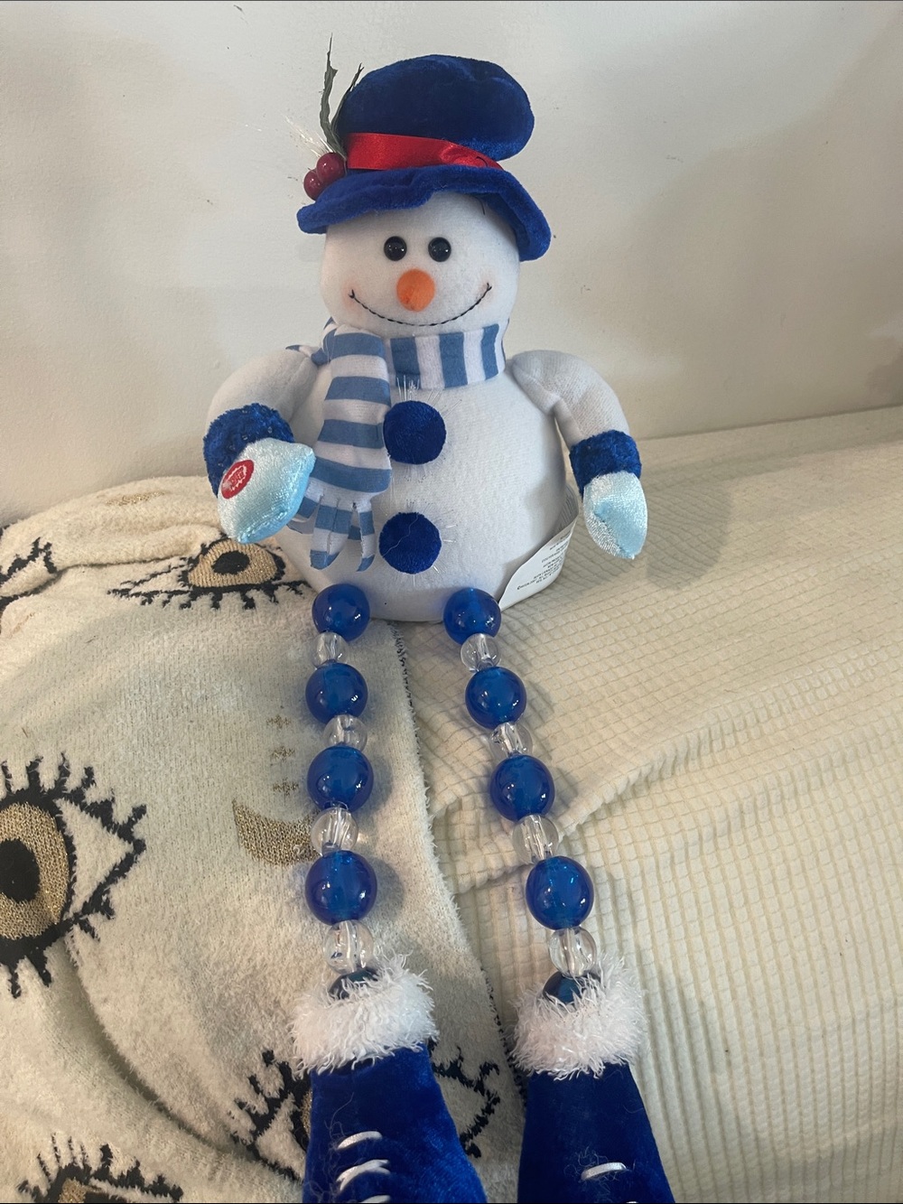 Plush Blue & White Snowman